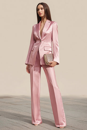 Dusty Rose 2 Piece Notched Lapel Business Suits